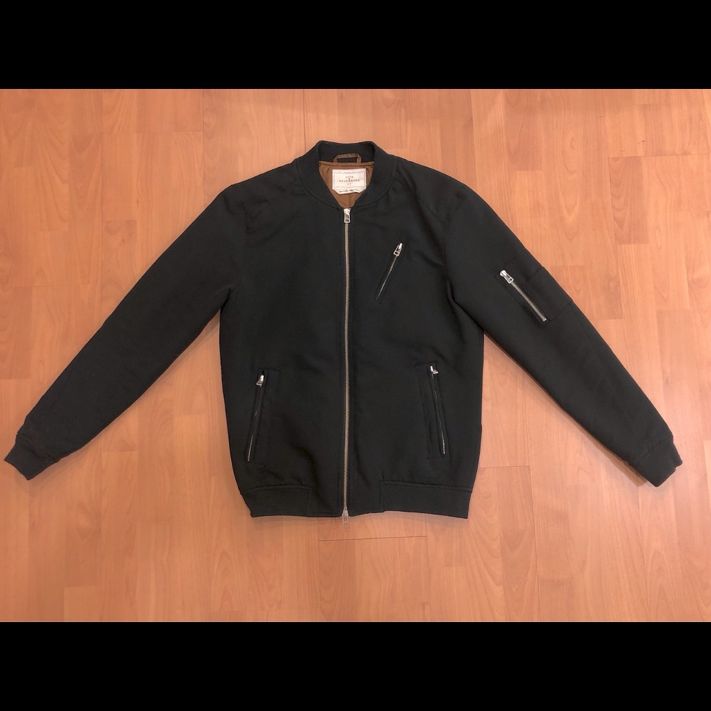 *Like New* Moto-inspired Black Bomber Jacket SizeS